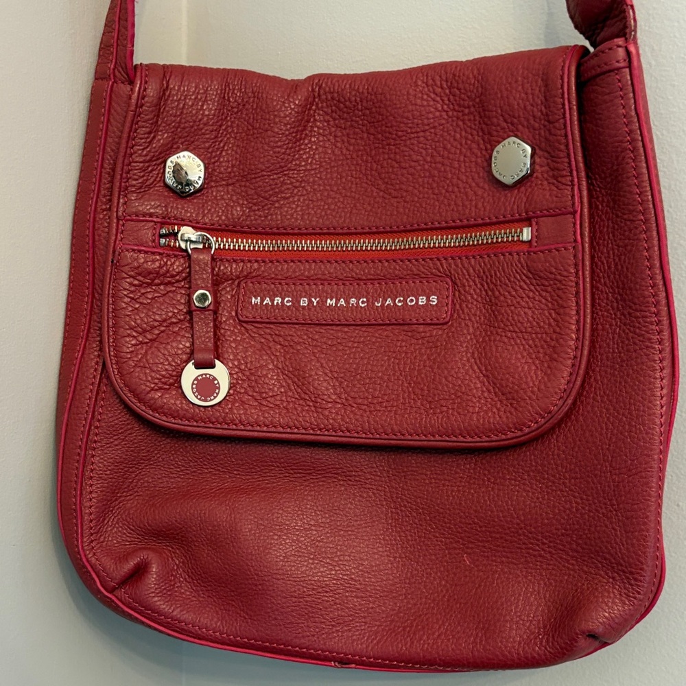 Marc By Marc Jacobs Deep Fuschia Pebbled Leather Crossbody